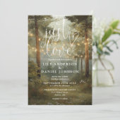 Invitation Just Love Forest Guirlande Lumineuse Code QR Maria (Debout devant)