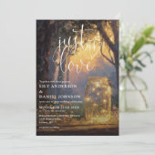 Invitation Just Love Forêt Enchantée Pot Mason Photo Mariage (Debout devant)