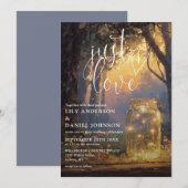 Invitation Just Love Forêt Enchantée Pot Masonné Mariage (Devant / Derrière)