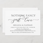 Invitation Just Love, Mariage Elopement Party (Devant / Derrière)