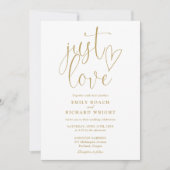 Invitation Just Love Modern QR Code Chic Gold Mariage (Devant)
