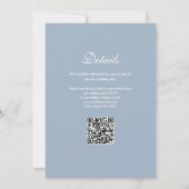 Invitation Just Love Modern QR Code Dusty Blue Mariage (Dos)