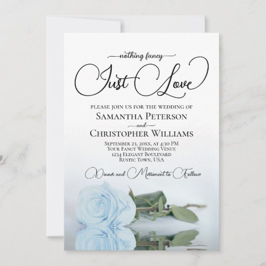 Invitation Just Love Pale Dusty Rose QR Code Mariage (Devant)
