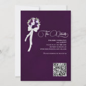 Invitation Just Love Purple Rose QR Code Boho Floral Mariage (Dos)