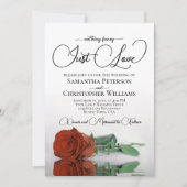Invitation Just Love Rust Orange Rose QR Code Mariage (Devant)