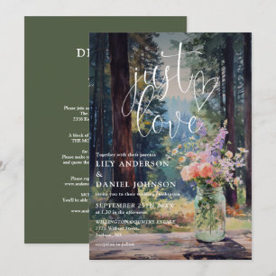 Invitation Just Love Rustique Floral de la Forêt Tout en Un M