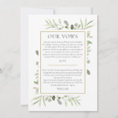 Invitation Just Love Sequel Vœux de Mariage Verdure (Dos)