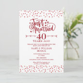 Invitation Just Married 40th Wedding Anniversary (Debout devant)