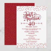 Invitation Just Married 40th Wedding Anniversary (Devant / Derrière)