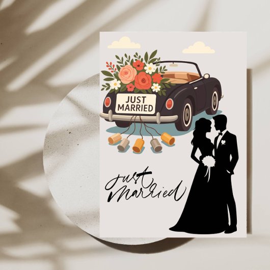 Invitation Just Married Wedding Party-Elegant Modern Newlywed