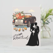 Invitation Just Married Wedding Party-Elegant Modern Newlywed (Debout devant)