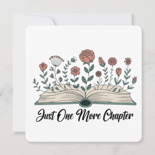 Invitation Just One More Chapter – Floral Book Lover (Devant)
