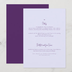 Invitation Just the Two of Us Détail de mariage lavande