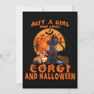 Invitation Juste A Girl Who Loves Corgi Dog And Halloween