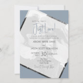 Invitation 💍 Juste aimer Décontracté Dusty Blue Mariage (Devant)
