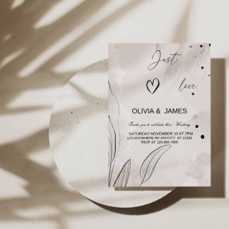 Invitation Juste aimer Mariage élégant