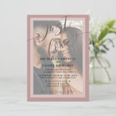 Invitation Juste amour Calligraphie Rose Gold & Photo Mariage (Debout devant)