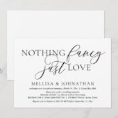 Invitation Juste Amour, Mariage Simple Fuite Party (Devant / Derrière)