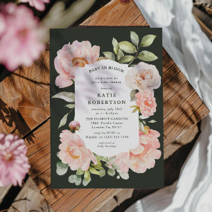 Invitation Juste Bébé en Fleur Fête Prénatale Florale