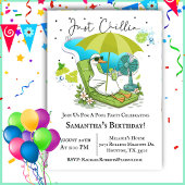 Invitation Juste Chillin Silly Goose Anniversaire Pool Party