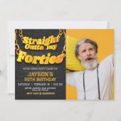 Invitation Juste devant mes 40 ans avec photo (Devant)