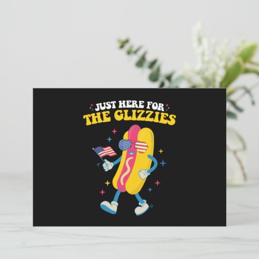 Invitation Juste Ici Pour Les Glizzies Drôle 4 juillet (Debout devant)