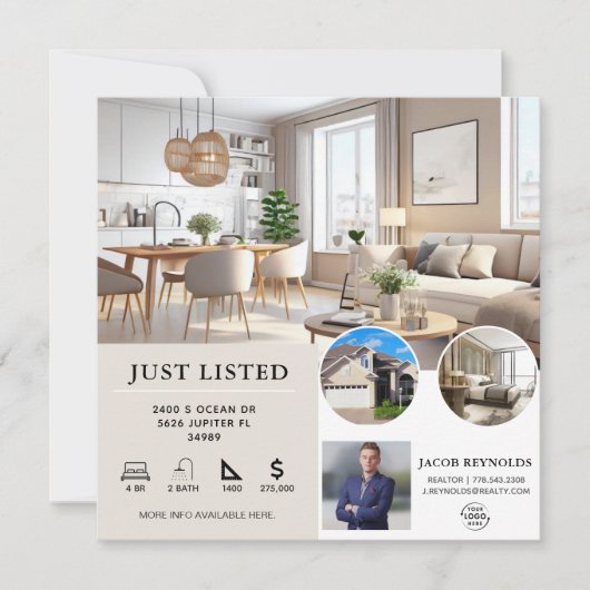 Invitation Juste listé | Flyer immobilier (Devant)