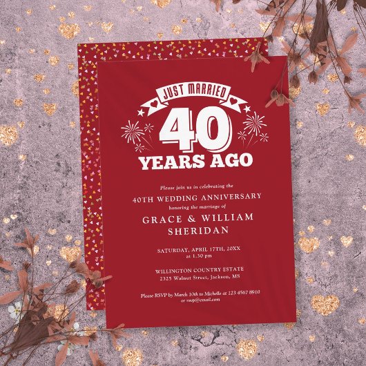 Invitation Juste marié 40ème anniversaire de Mariage