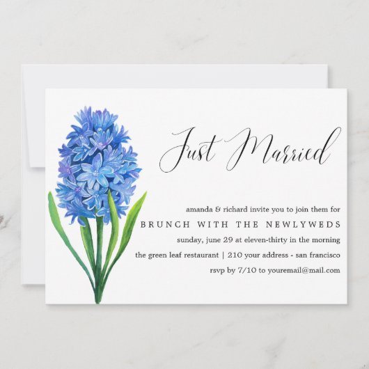 Invitation Juste marié Blue Hydrangea post brunch mariage (Devant)