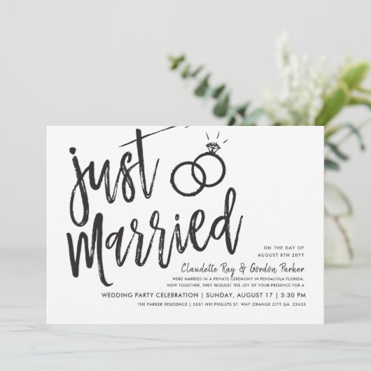 Invitation Juste marié | Fête de mariage (Debout devant)