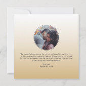 Invitation Juste Marié Photo Gold Type Mariage (Dos)