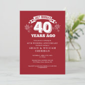 Invitation Juste marié Ruby 40e anniversaire de Mariage Photo (Debout devant)