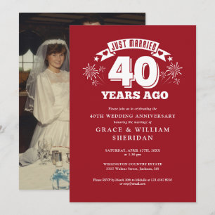 Invitation Juste marié Ruby 40e anniversaire de Mariage Photo