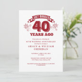 Invitation Juste marié Ruby 40e anniversaire de Mariage Photo (Debout devant)