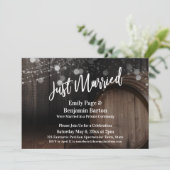 Invitation Juste marié Rustic Barrel et lumières (Debout devant)