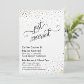 Invitation Juste Mariés Script Typographie, Faux Confettis Do (Debout devant)