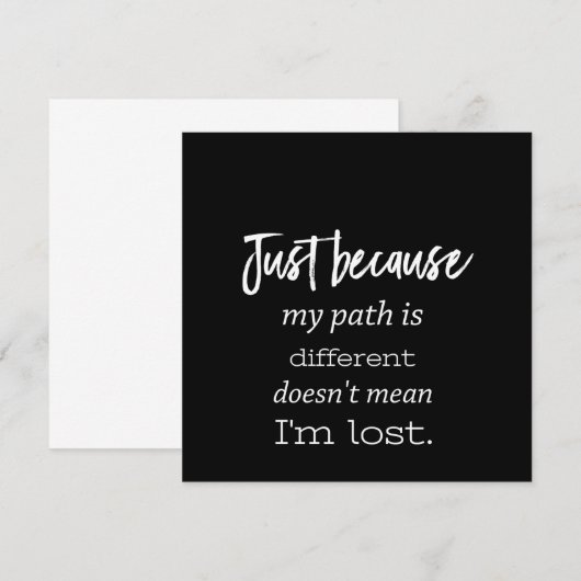 Invitation juste parce que mon chemin est différent, cela ne  (Devant / Derrière)