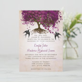 Invitation Juste Peachy Sangria Coeur Leaf Mariage de l'arbre (Debout devant)