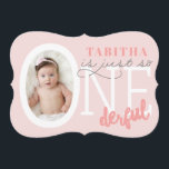 Invitation Juste pour ONEderful<br><div class="desc">Beau invitation photo de premier anniversaire. Partie d'une collection.</div>