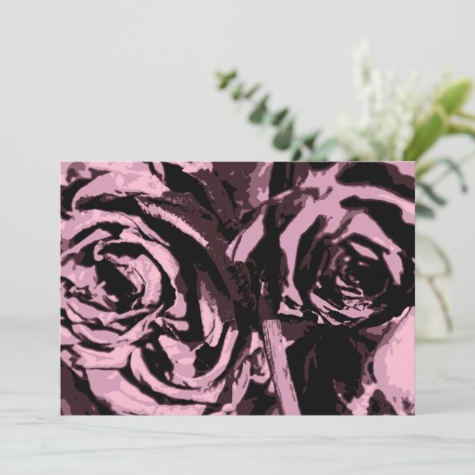 Invitation Juste quelques Roses (Debout devant)