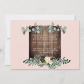 Invitation Juste Sa Fête des mariées Florale Photo Blush (Dos)