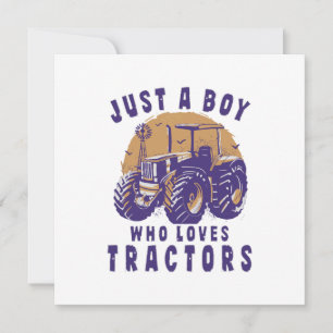 Invitation Juste un garçon qui aime les tracteurs de ferme ca