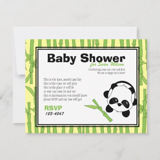 Invitation Juste un peu de bambou (Devant)