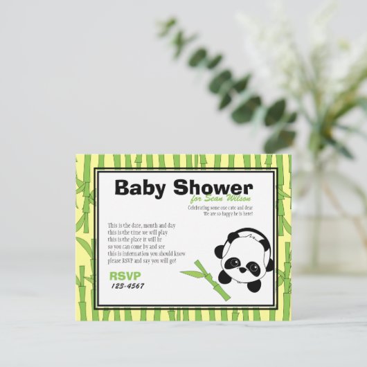 Invitation Juste un peu de bambou (Debout devant)