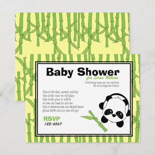 Invitation Juste un peu de bambou (Devant / Derrière)