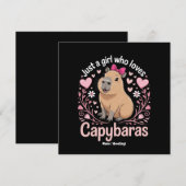 Invitation Juste une fille qui aime Capybaras drôle mignon ca (Devant / Derrière)