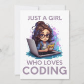 Invitation Juste Une Fille Qui Aime Coder Geek Coding Femmes (Devant)