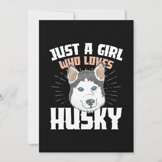 Invitation Juste Une Fille Qui Aime Husky (Devant)
