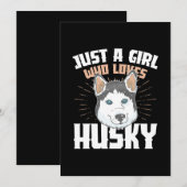 Invitation Juste Une Fille Qui Aime Husky (Devant / Derrière)