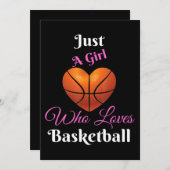 Invitation Juste Une Fille Qui Aime Le Basket (Devant / Derrière)